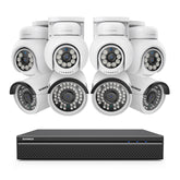 10 Channel 4K PoE Security Camera System for Home & Business, 8MP Bullet & PT Turret IP Cameras, AI Person/Vehicle Detection, Two-Way Audio